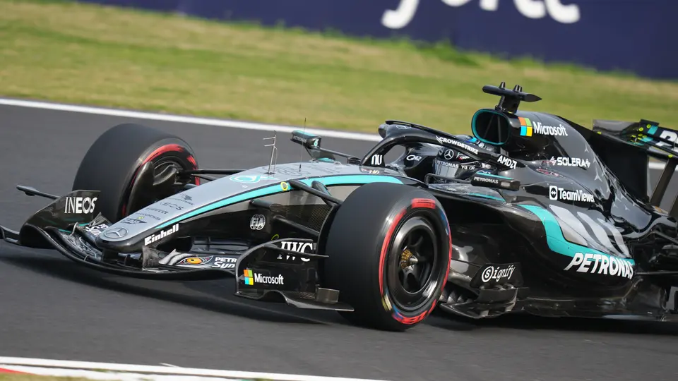 George Russell, piloto de Mercedes, durante el GP de Japón | AP