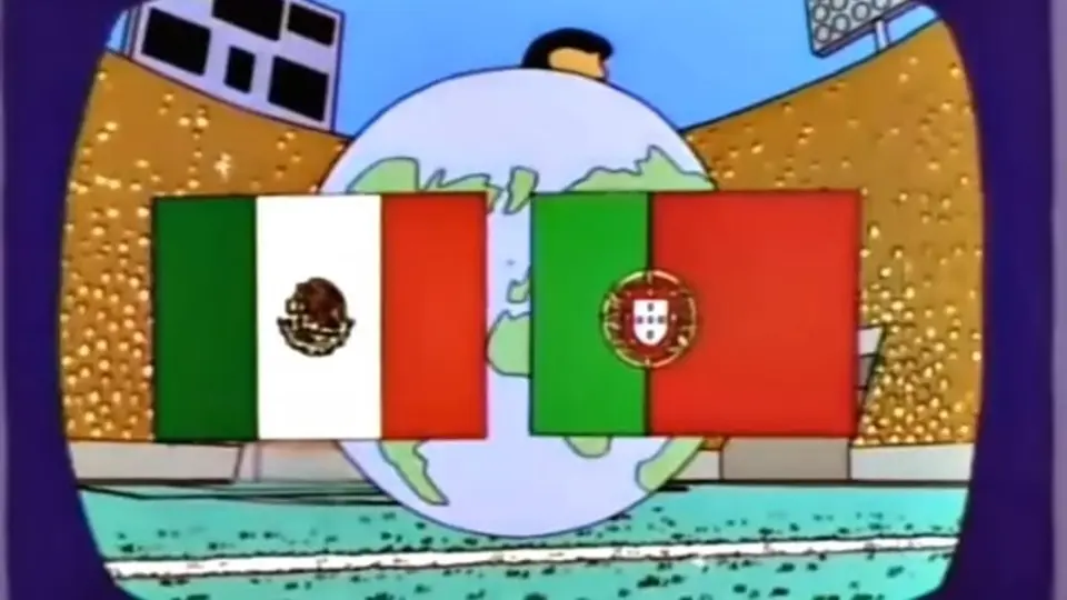 México vs Portugal en Los Simpson | CAPTURA DE PANTALLA