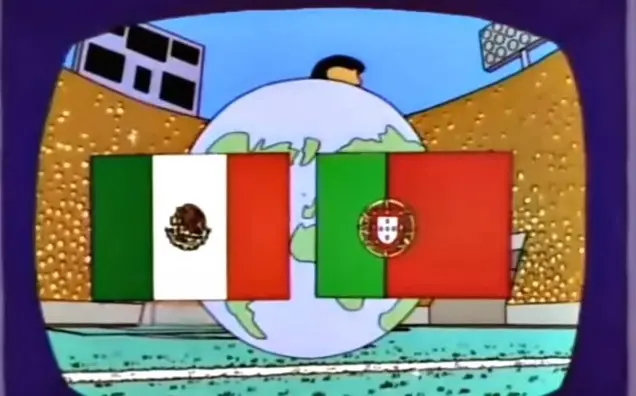 México vs Portugal en Los Simpson | CAPTURA DE PANTALLA