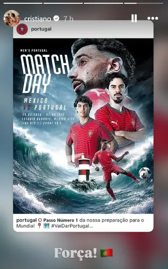 Ronaldo manda apoyo en sus redes a su selección l INSTA: @cristiano