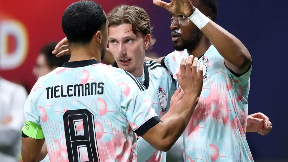 Selección de Bélgica tras anotar gol en amistosos vs Estados Unidos I AFP