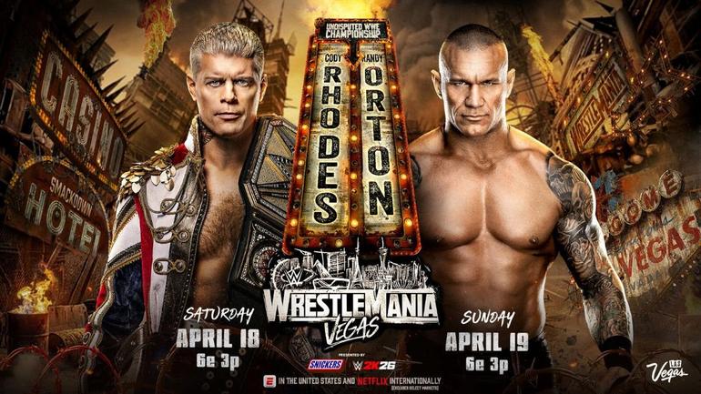 Cody Rhodes vs. Randy Orton en Wrestlemania 42 puede ser el Main Event de la Noche 1 | WWE