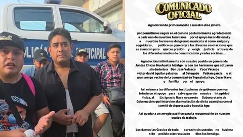 Finalmente el grupo musical y la comunidad que los retuvo llegaron aun acuerdo ante las autoridades/IG: @musicalfandango