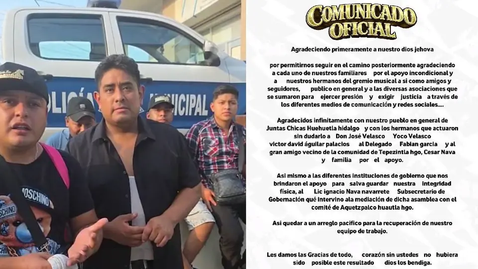 Finalmente el grupo musical y la comunidad que los retuvo llegaron aun acuerdo ante las autoridades/IG: @musicalfandango