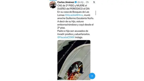 El periodista Carlos Jiménez dio a conocer los primeros detalles del caso en redes sociales./ X: @c4jimenez