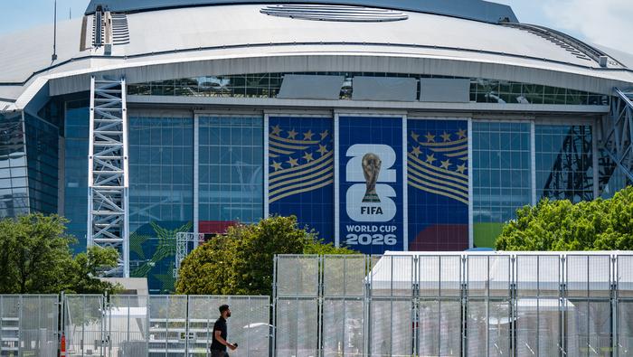 Estadio Dallas con publicaidad del torneo de la FIFA | AP