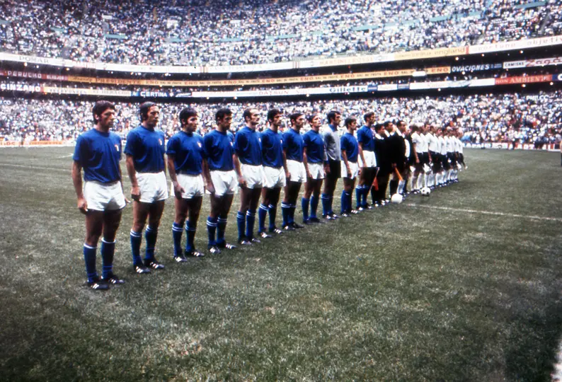 La formación previa del 'Partido del Siglo' entre Italia y Alemania Federal, en México 1970. l MEXSPORT