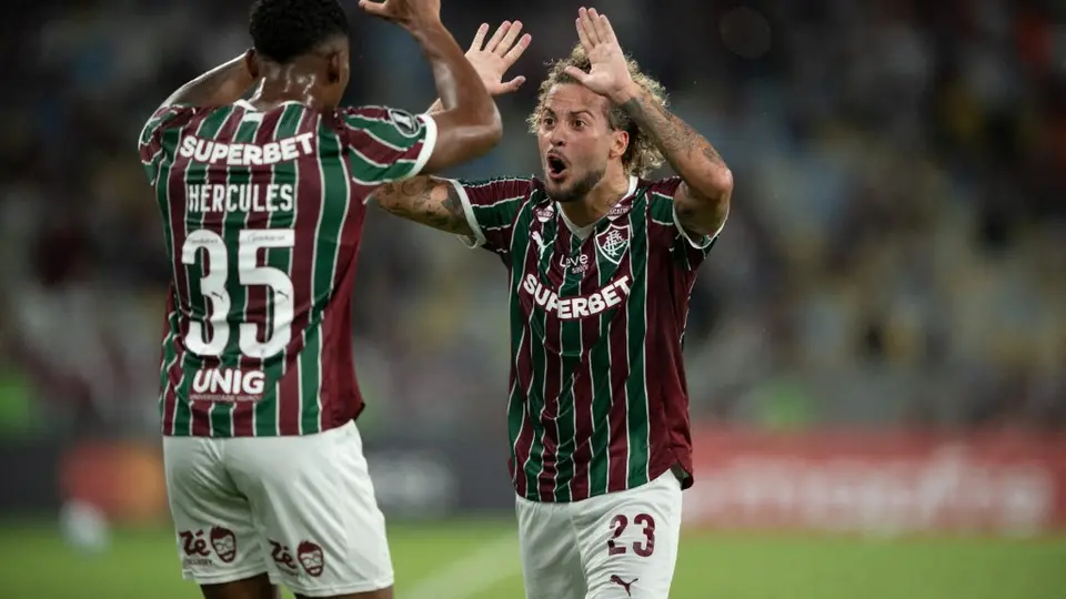 Jugadores de Fluminense celebrando anotación ante la Guaira | AFP