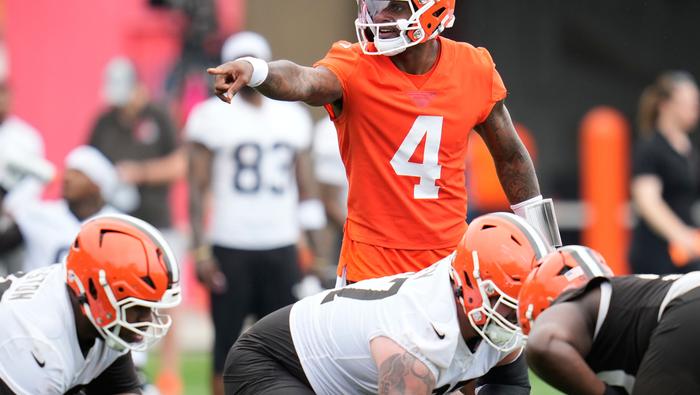 Deshaun Watson en los entrenamientos de primavera con los Browns | AP