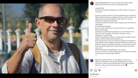 La actriz y comediante lamentó la pérdida de uno de sus colaboradores más cercanos en televisión. / @maraescalante3
