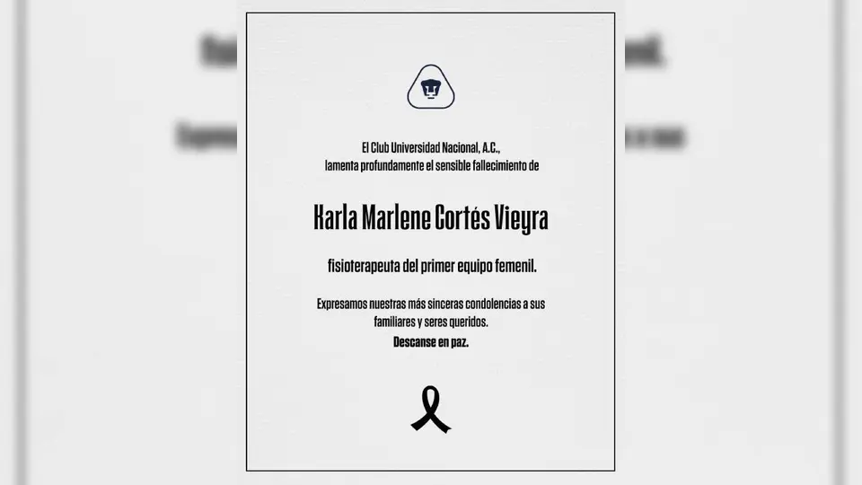Esquela Pumas Femenil | X: @PumasMXFemenil