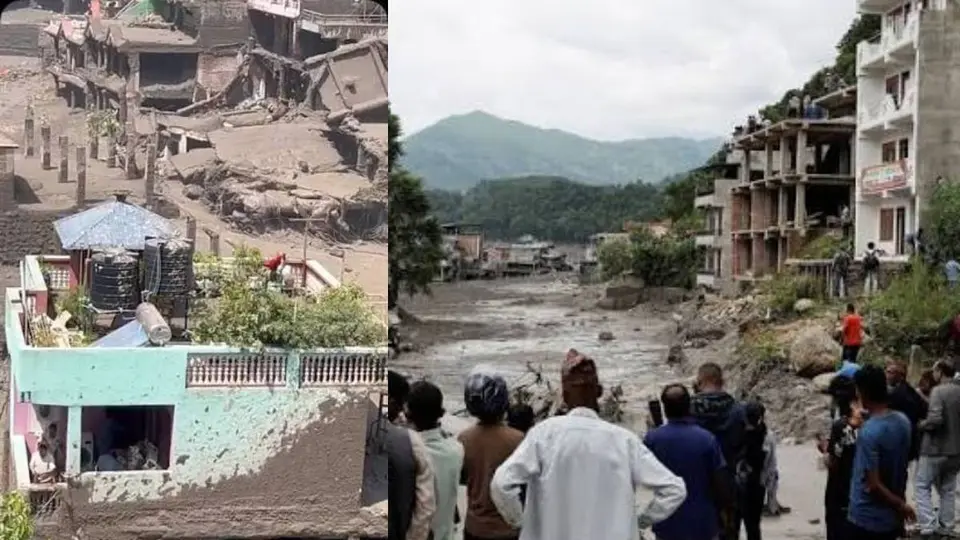 Varias personas se refugiaron en el balcón de la vivienda durante la inundación en Nuwakot, Nepal./especial