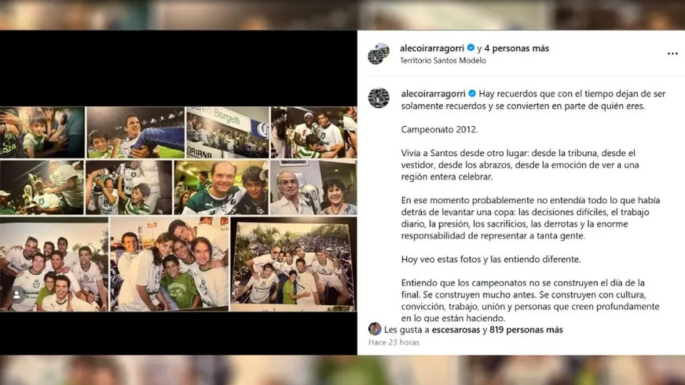 Así fue la publicación de Aleco Irarragorri | CAPTURA DE PANTALLA