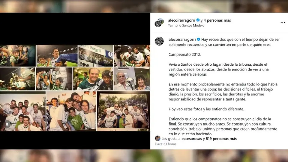 Así fue la publicación de Aleco Irarragorri | CAPTURA DE PANTALLA
