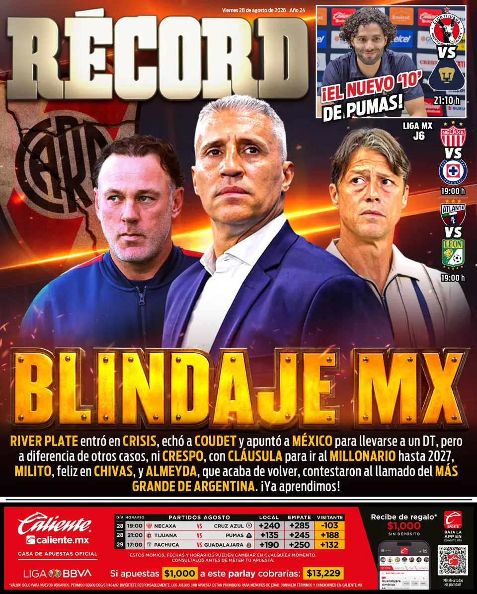 Portada RÉCORD 28 de Agosto de 2026