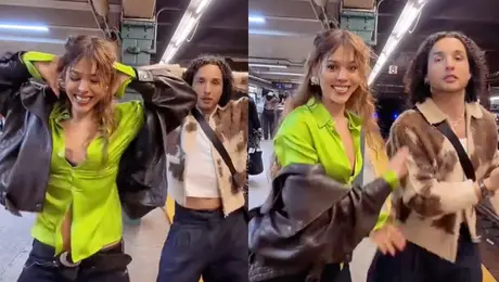 ¿Nadie reconoció a Danna? La cantante fue captada grabando TikToks en el metro de Nueva York