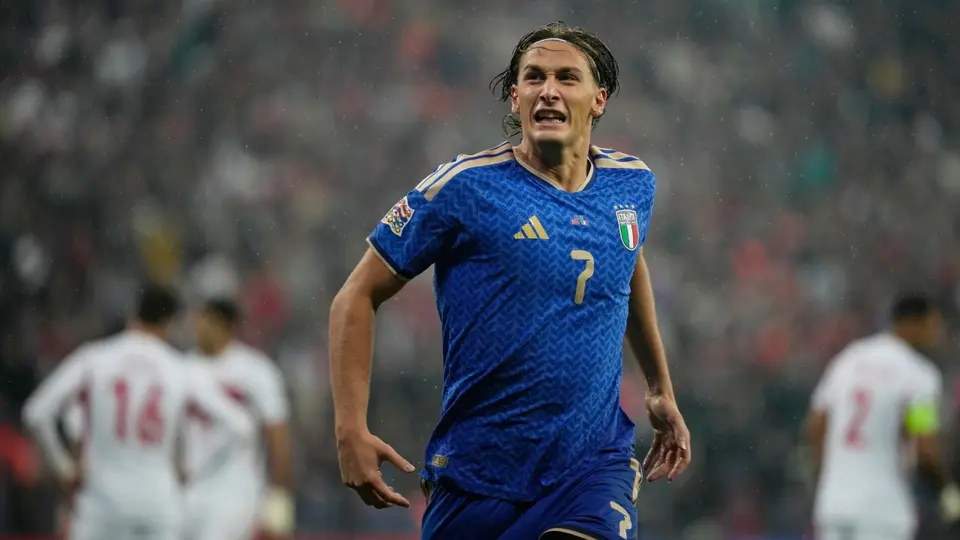 Pio Esposito en celebración con la Selección de Italia | AP