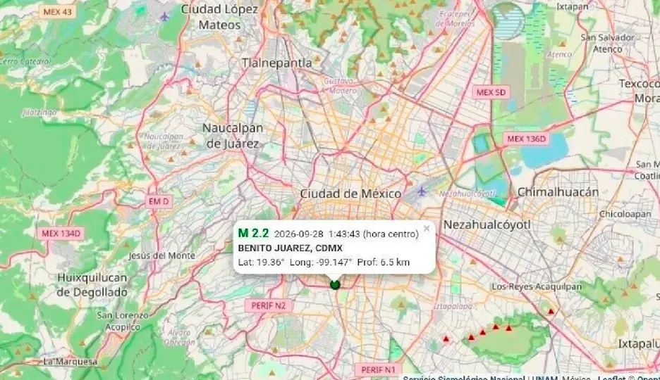 El movimiento ocurrió durante la madrugada en la CDMX / RRSS