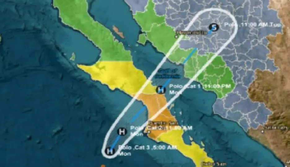 Protección Civil pide resguardarse ante la llegada del Huracán Polo / @Conagua_clima
