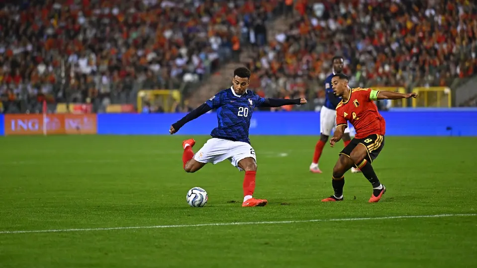 Jugada de Francia ante Bélgica en la J2 de Nations League | X:@equipedefrance