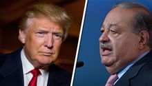 Donald Trump cena con Carlos Slim en Florida