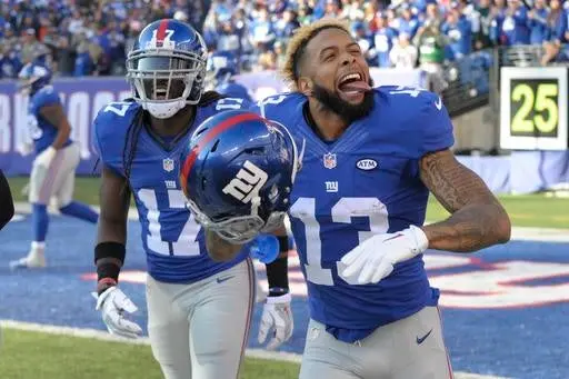 Odell Beckham celebrando anotación | AP