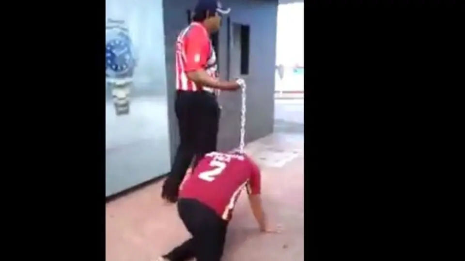 Fan del América paga apuesta con paseo como perro