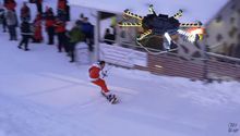 'Santa' realiza trucos de snowboarding remolcado por un dron