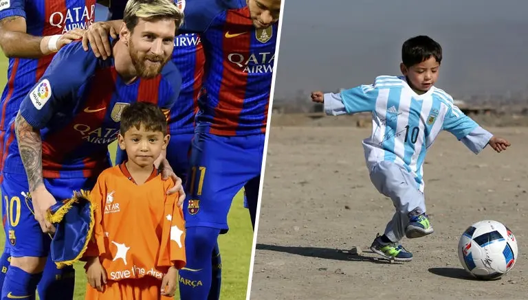Messi por fin se encuentra con niño afgano en Qatar