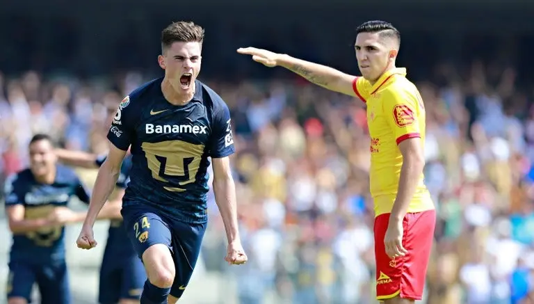 Santiago Palacios-Macedo festeja la anotación que le dio el empate a Pumas | IMAGO7