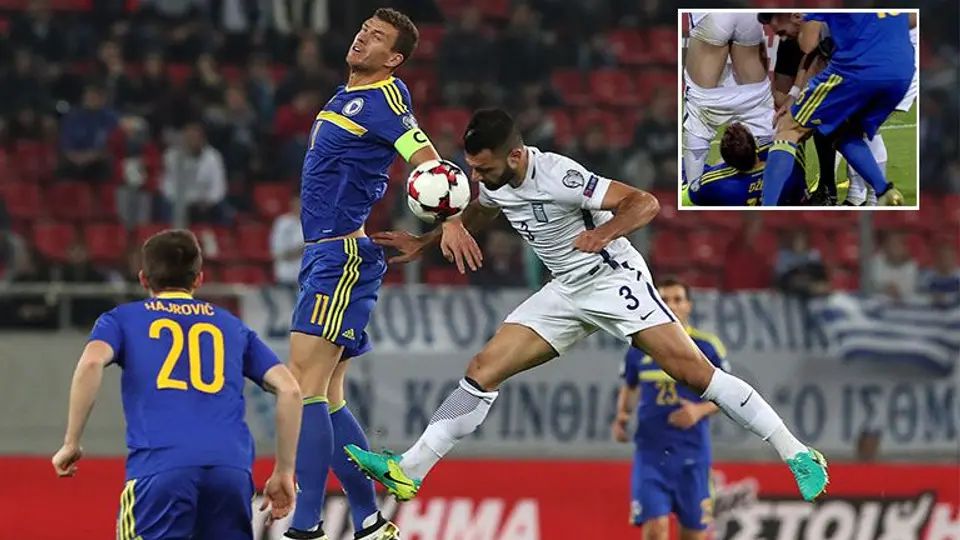 Edin Dzeko es expulsado por bajarle el short a rival