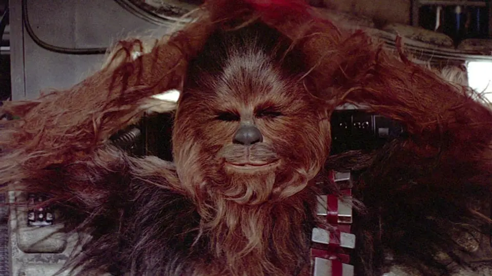 Chewbacca desea feliz Navidad cantando villancico