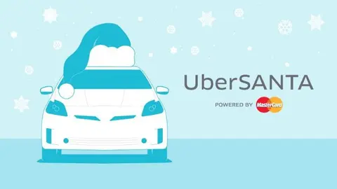 Santa Claus cambia su trineo y deja regalos en Uber