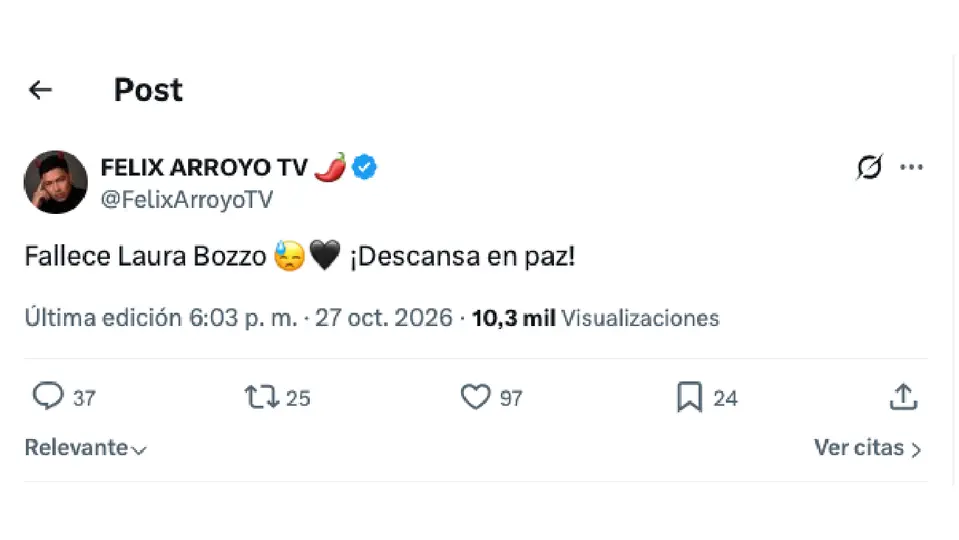 El influencer puertorriqueño Félix Arroyo fue dio a conocer la supuesta muerte de Laura Bozzo / Especial