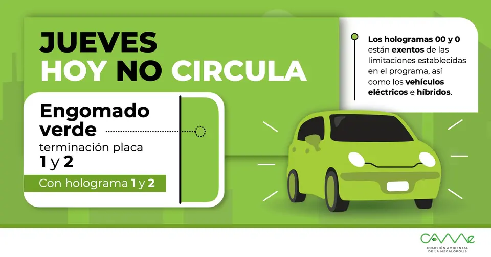 Los vehículos con hologramas 0 y 00 podrán circular este jueves, siempre que no se activen restricciones extraordinarias por contingencia ambiental./ SSC