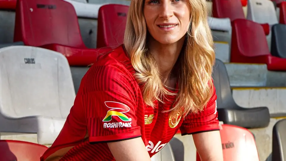 Sofia Jakobsson durante su presentación como jugadora de Toluca para el Clausura 2026 | X: @TolucaFemenil