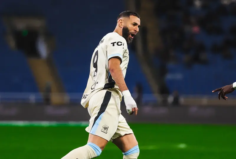 Benzema celebra un gol con Al-Ittihad | X: @ittihad_en