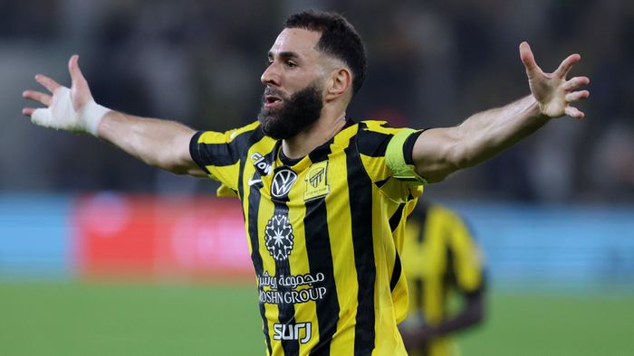 Karim Benzema celebra tras anotar un gol con Al-Ittihad | X: @ittihad_en