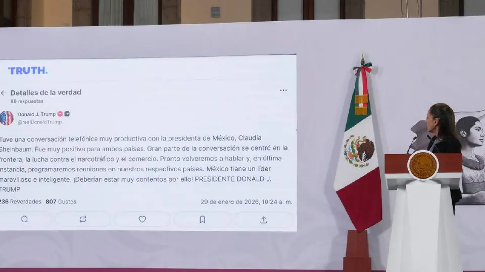 La presidente de México leyó durante su mañanera el mensaje de Donald Trump/Presidencia de México