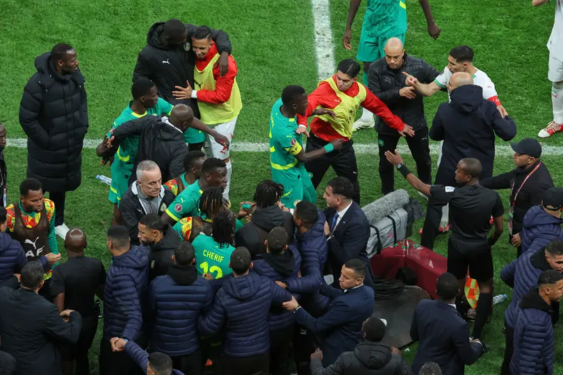 Confrontación entre jugadores de Senegal y Marruecos en la Final de la Copa Africana | AP