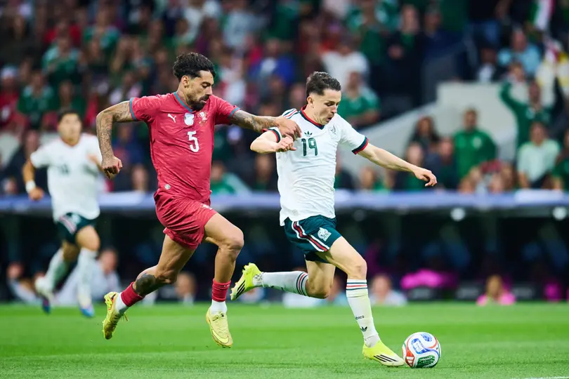 Álvaro Fidalgo, jugador de la Selección Mexicana, durante el partido ante Portugal | MEXSPORT