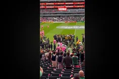 El saludo entre  Infantino, Azcárraga y Jorge Campos en el Estadio Azteca