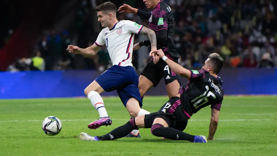 Christian Pulisic, Edson Álvarez y Héctor Herrera, en el último 0-0 en el Estadio Azteca en 2022 | IMAGO7