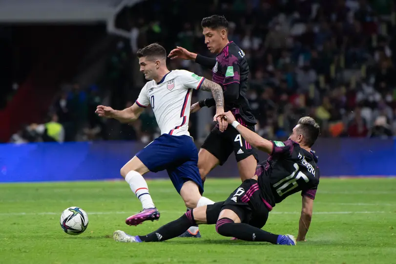 Christian Pulisic, Edson Álvarez y Héctor Herrera, en el último 0-0 en el Estadio Azteca en 2022 | IMAGO7