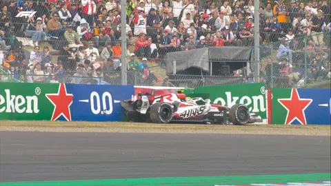 Así quedó el auto de Ollie Bearman en el Gran Premio de Japón tras su choque | X: @F1