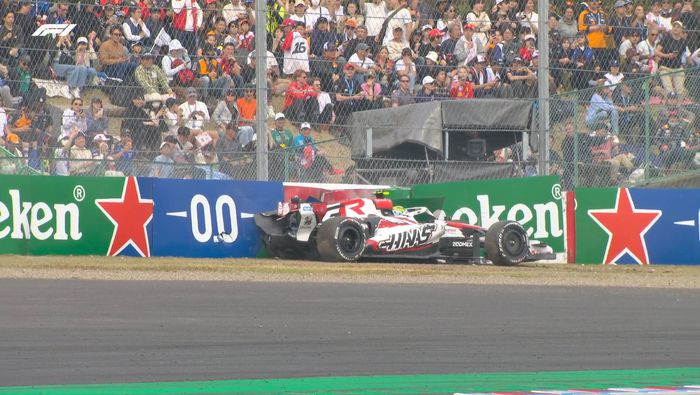 Así quedó el auto de Ollie Bearman en el Gran Premio de Japón tras su choque | X: @F1