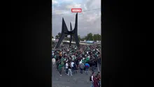 Así luce la fila para entrar al Estadio Banorte