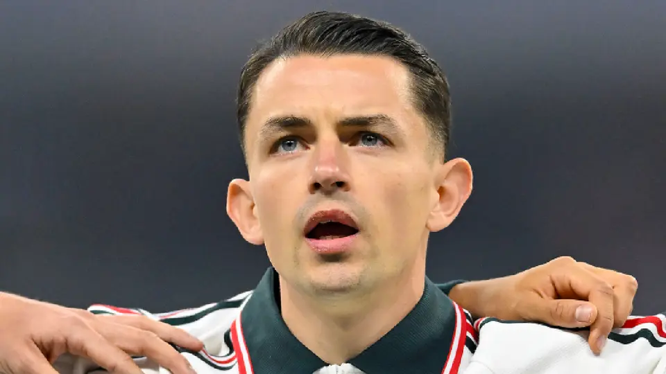 Álvaro Fidalgo, jugador de la Selección Mexicana, durante el Himno Nacional | IMAGO7