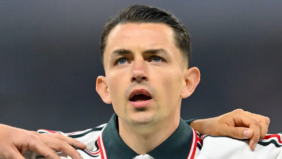 Álvaro Fidalgo, jugador de la Selección Mexicana, durante el Himno Nacional | IMAGO7