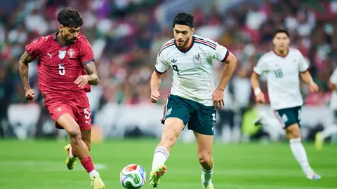 Raúl Jiménez en juego ante Portugal en el Estadio Banorte | ESPECIAL